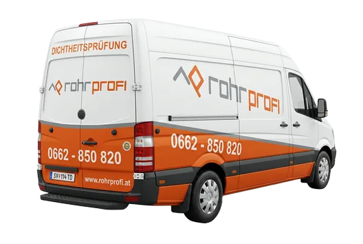 Sprinter mit der Aufschrift Dichtheitsprüfung
